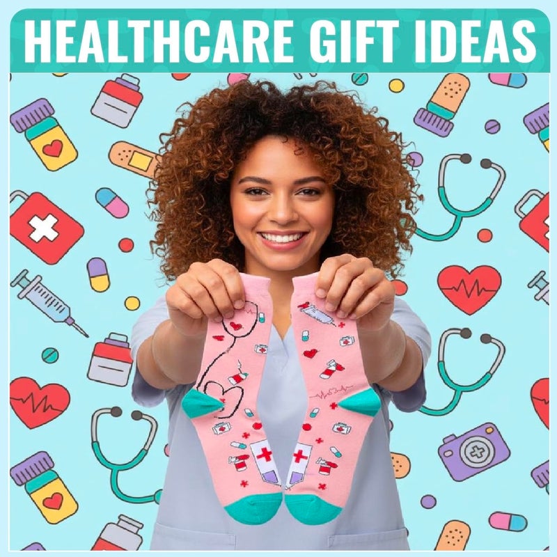 Happy Pop HAPPYPOP Doctor Nurse Socks for Women - Funny Doctors Nurses Gifts Nursing Students Gifts for Female New Nurse Graduation Gift CNA Gift - Image 4